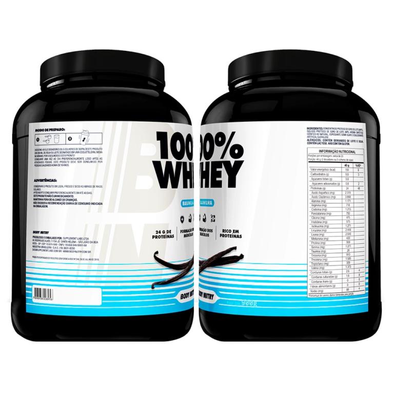 Whey Concentrado, 900g Baunilha, Body Nutry.