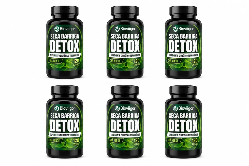 Kit 6 Seca Barriga Detox 120cps, Bioviigor.