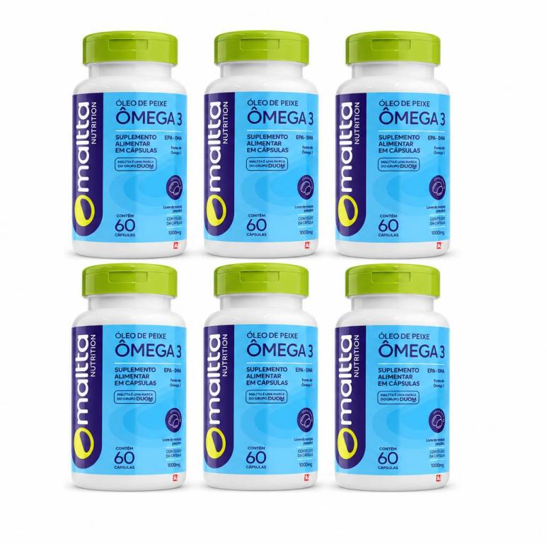 Kit 6 Omega 3 Maltta, 60cps 1000mg.