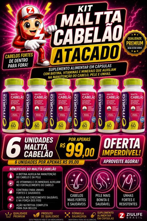 Kit 6 Maltta Cabelao 60cps