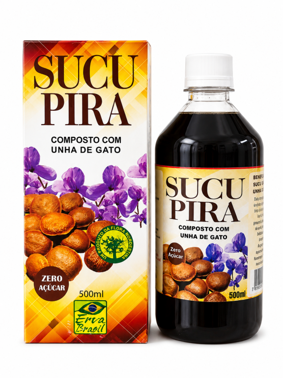 Xarope de sucupira com unha de gato 500ml Erva Brasil