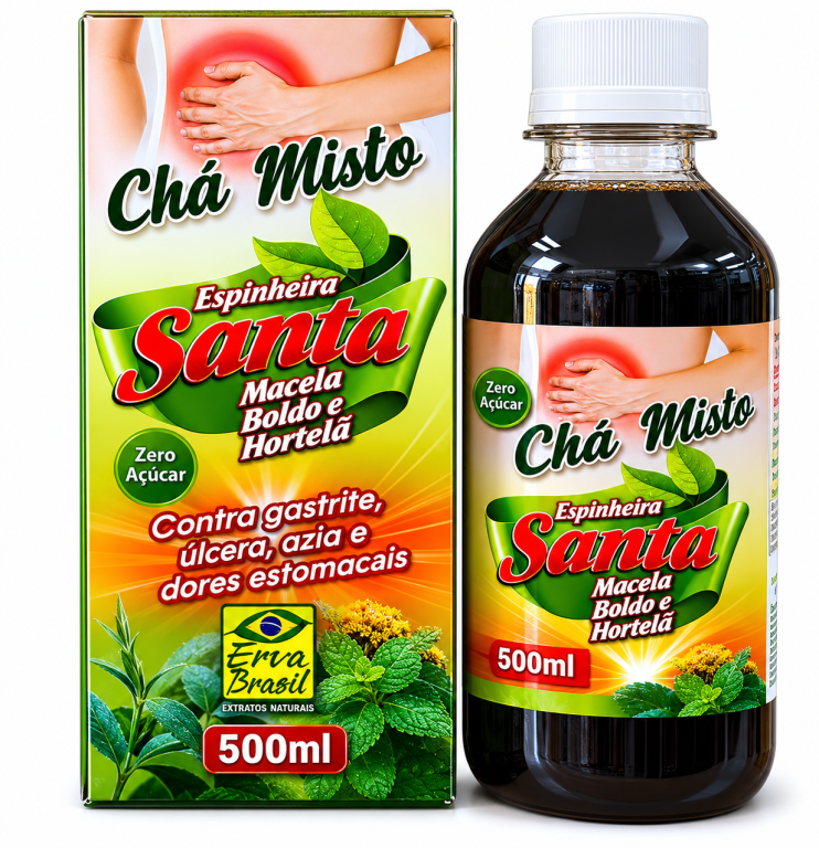 Cha misto espinheira santa 500ml Erva Brasil