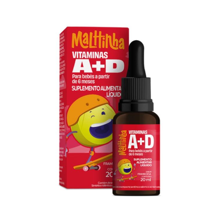 Vitamina A+D em gotas 20ml, Maltta.
