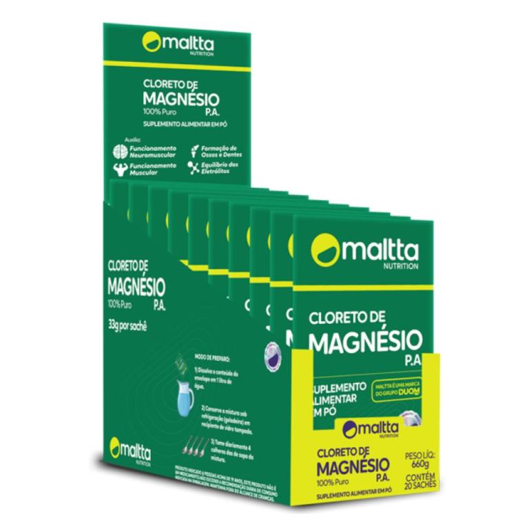 Cloreto de Magnesio P.A em sache Maltta, caixa com 20.