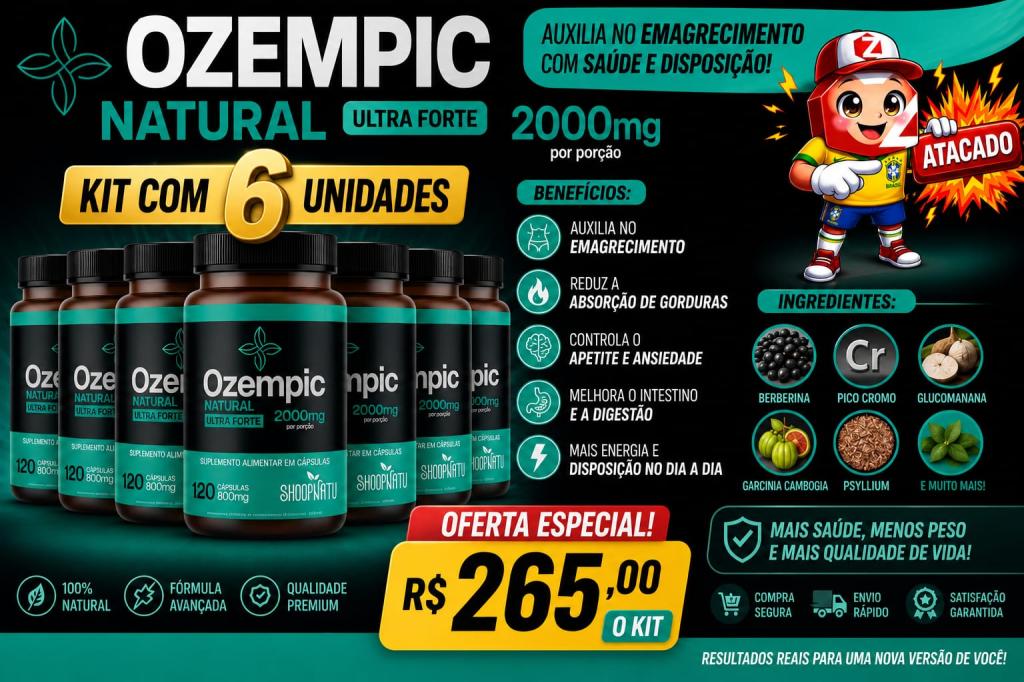 Kit 6 Ozempic Natural 120 capsulas