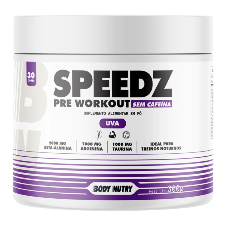 Pre Workout sem cafeína Sabor Uva 300g Body Nutry