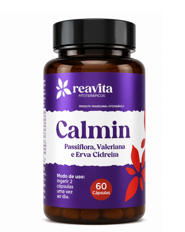 Calmin (Passiflora, Valeriana e Erva Cidreira) 60cps Reavita