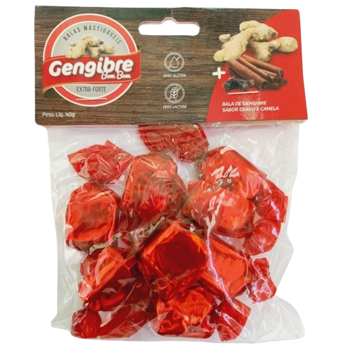 Bala de gengibre sabor cravo e canela 40g