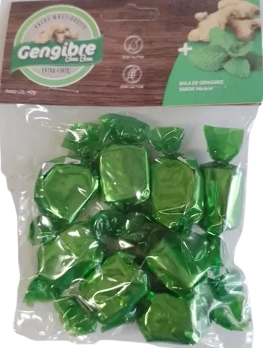 Bala de gengibre sabor menta 40g Vales Verdes