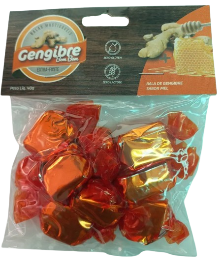 Bala de gengibre sabor mel 40g Vales Verdes