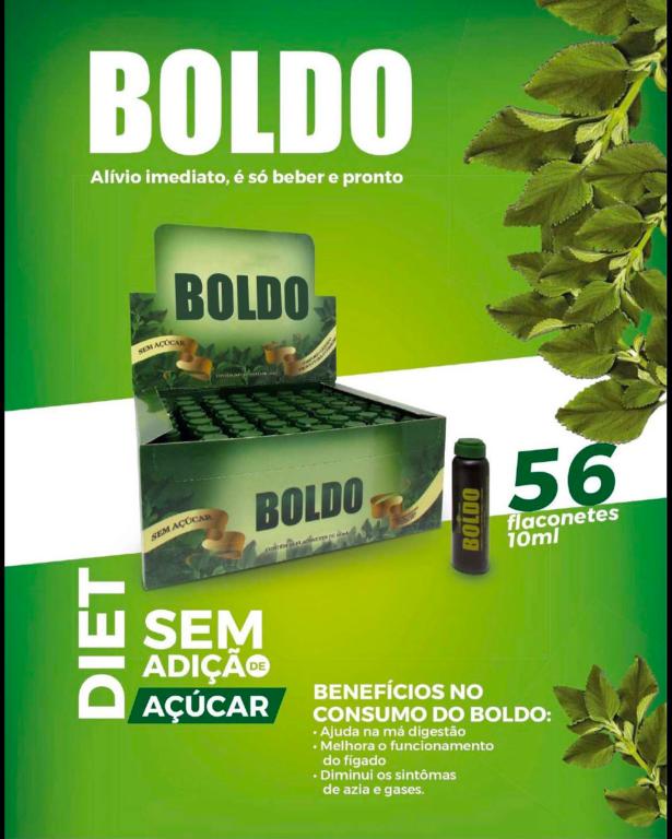 Composto líquido de Boldo 56 flaconetes 10ml Flora 7 Ervas