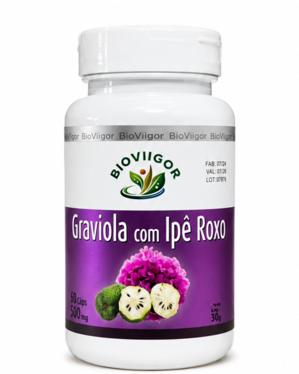 Graviola com Ypê Roxo 500mg 60cps Bioviigor