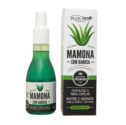 Oleo spray capilar de Mamona com Babosa 150ml Plus Mel