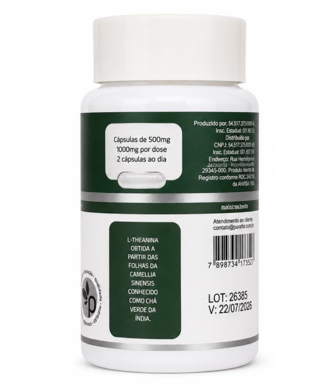 L-theanina 60cps 500mg Purafor