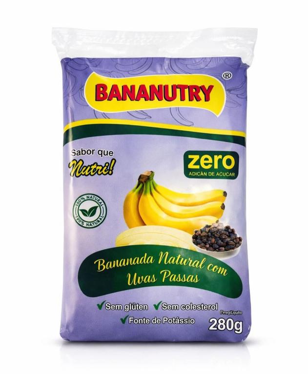 Bananada Natural com Uva Passas, BANANUTRY.