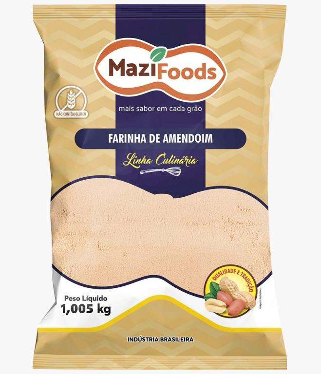 Farinha de Amendoim Torrado 1,005kg Mazi Foods (linha culinara)