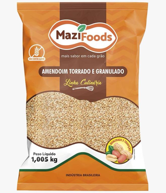 Amendoim Torrado e Granulado 1,005kg Mazi Foods (linha culinaria)