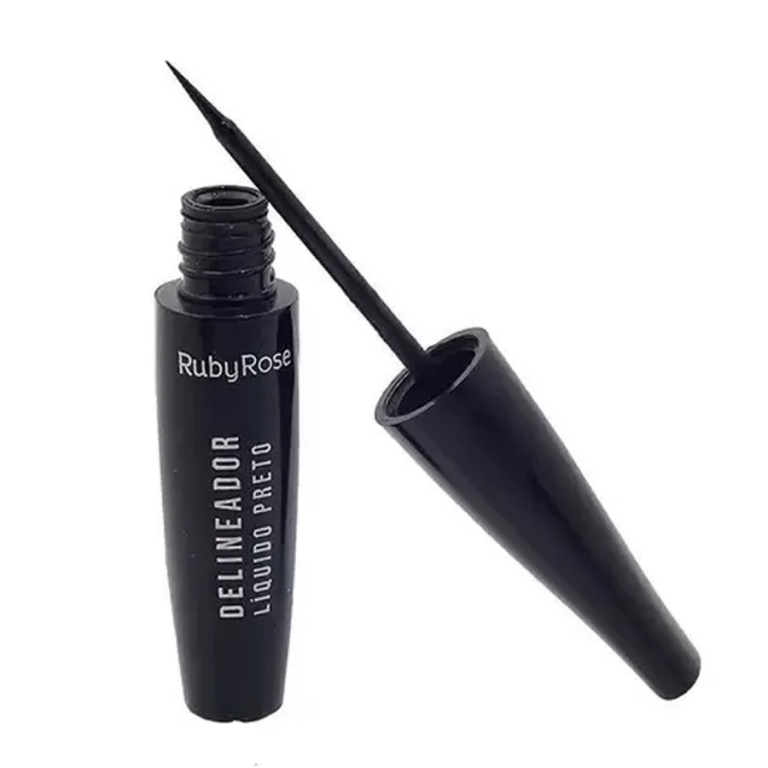 DELINEADOR LÍQUIDO PRETO RUBY ROSE BOX COM 12UN