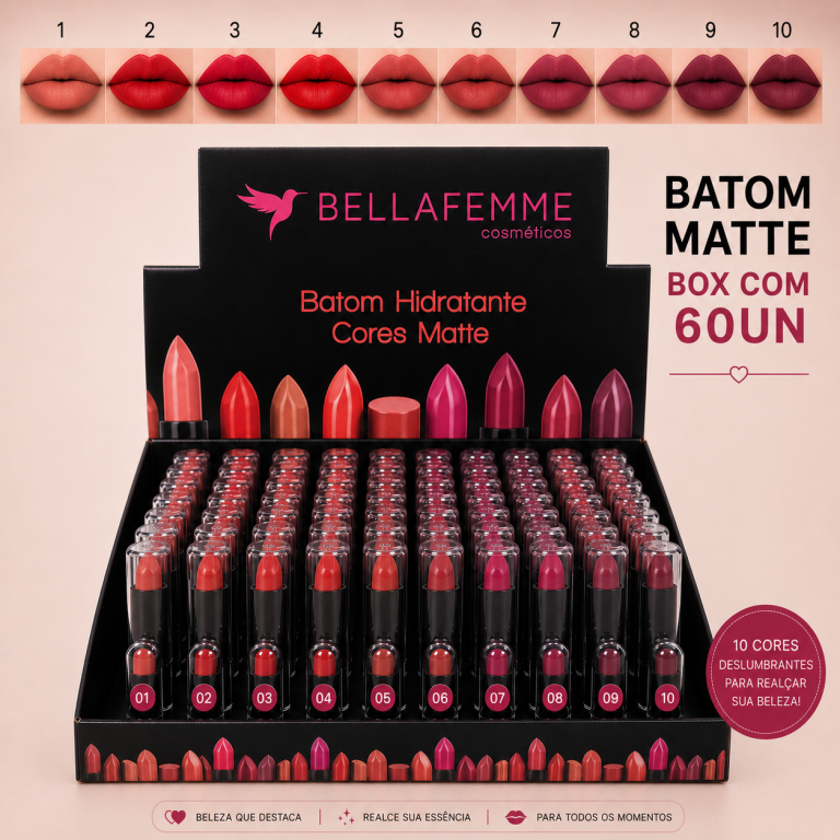 BATOM MATTE BELLA FEMME BOX COM 60 UN
