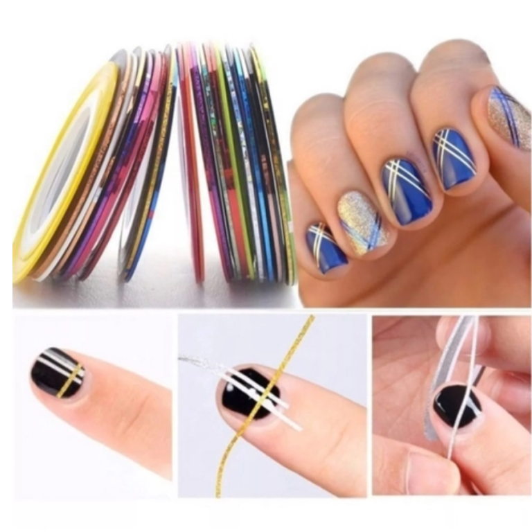 KIT FIOS COLORIDOS PARA UNHA COM 12 UN