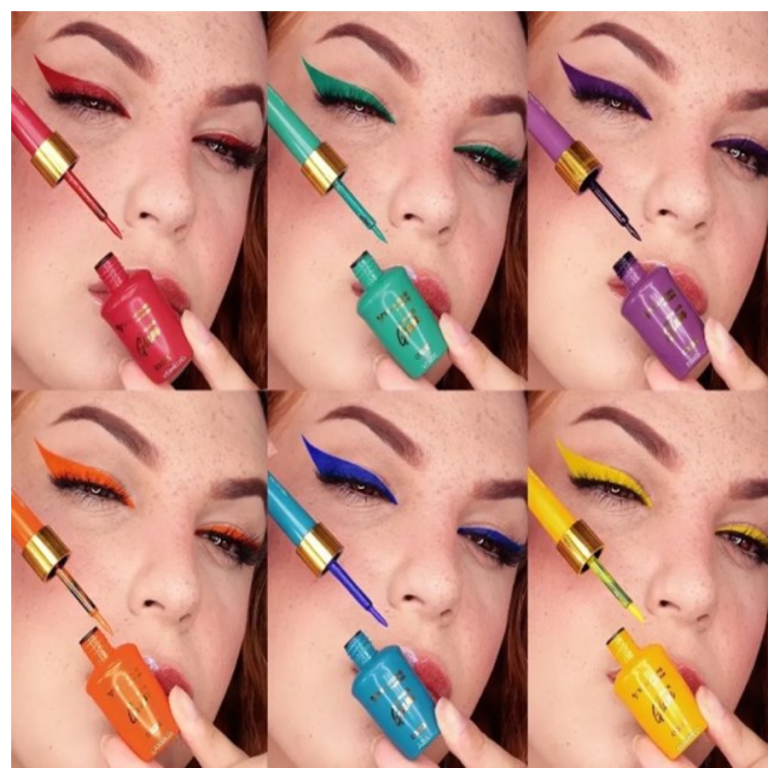 DELINEADOR LÍQUIDO COLORIDO GLAM COLORS BELLA FEMME BOX COM 24 UN