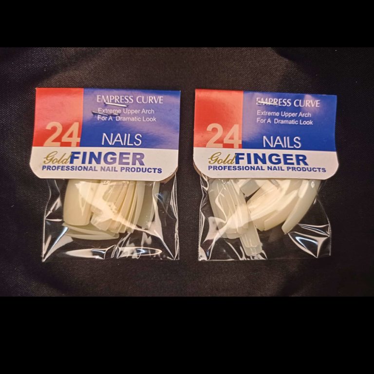 CARTELA DE UNHA POSTIÇA LEITOSA QUADRADA GOLD FINGER COM 24 KITS