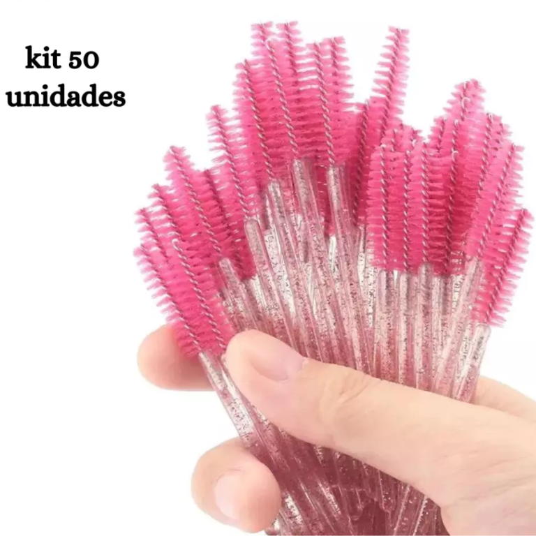ESCOVINHAS DESCARTÁVEIS PARA CÍLIOS PACOTE COM 50 UN BOX COM 12 UN