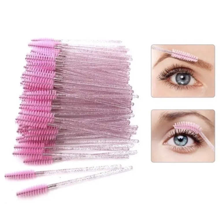 ESCOVINHAS DESCARTÁVEIS PARA CÍLIOS PACOTE COM 50 UN BOX COM 12 UN