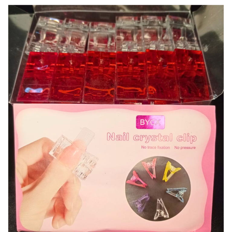 PRESILHA GRANDE DE ACRÍLICO PARA UNHA 3,5 X 1,5 CM BOX COM 24 UN