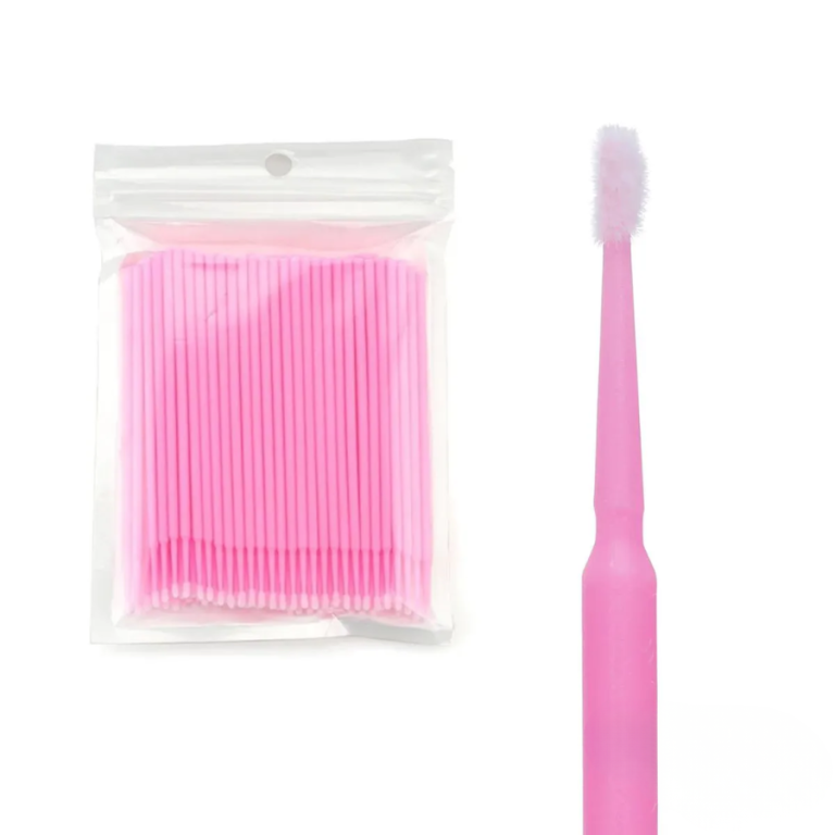 MICROBUSH COTONETES ROSA PARA CÍLIOS PACOTE COM 100 UN