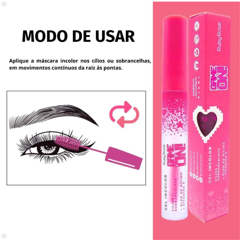 GEL PARA SOBRANCELHA E CILIOS INCOLOR GAME ON RUBY ROSE
