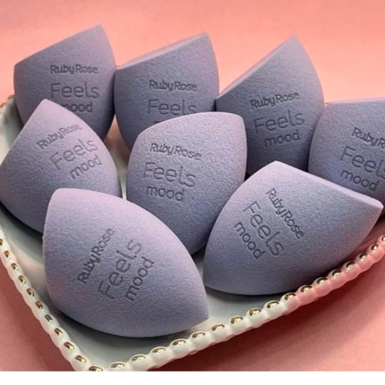 ESPONJA FEELS SOFT BLENDER COM CORTE RUBY ROSE BOX COM 8 UN