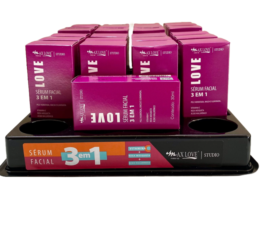 SÉRUM FACIAL 3 EM 1 MAX LOVE BOX COM 24 UN