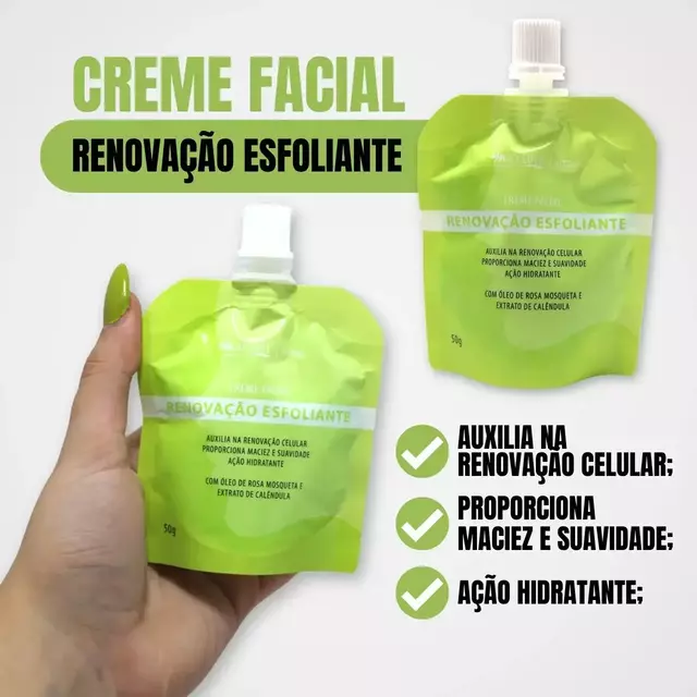 CREME FACIAL POUCH RENOVAÇÃO ESFOLIANTE 50G MAX LOVE