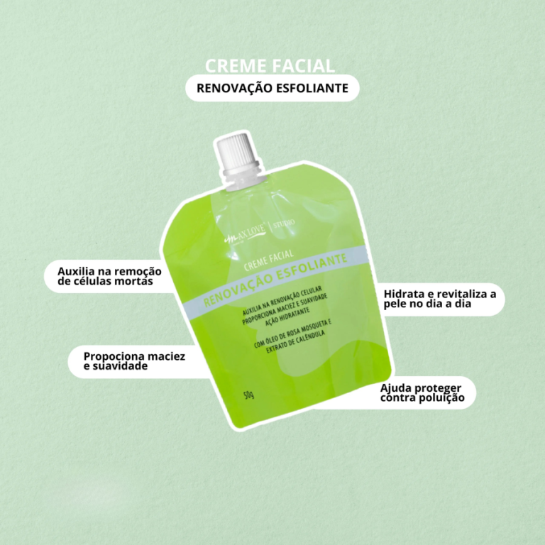 CREME FACIAL POUCH RENOVAÇÃO ESFOLIANTE 50G MAX LOVE