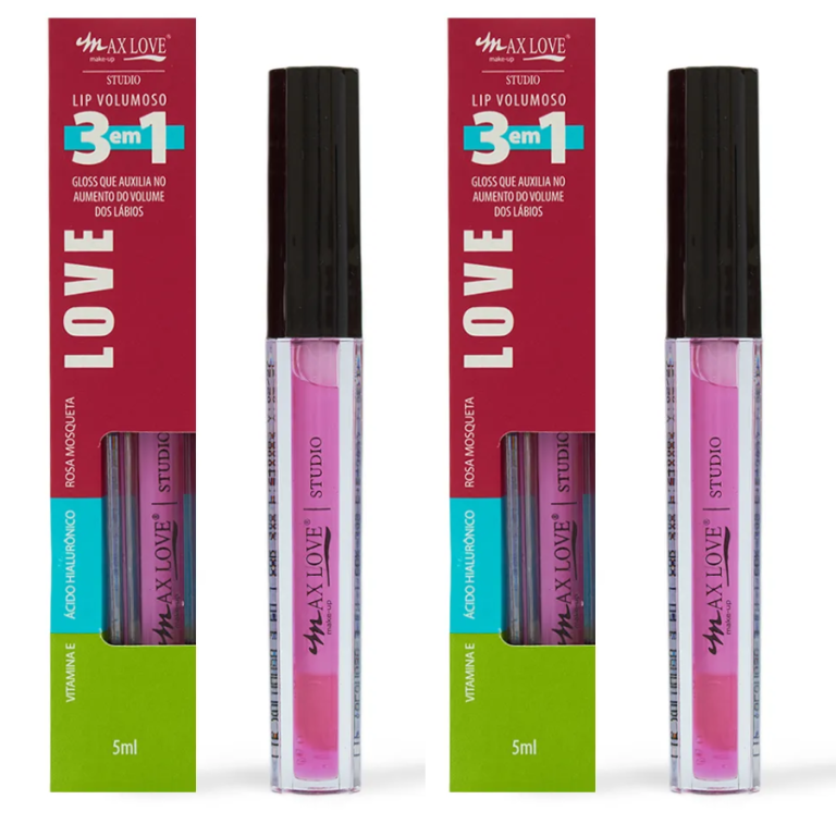 LIP GLOSS VOLUMOSO 3 EM 1 COR 308 MAX LOVE BOX COM 32 UN