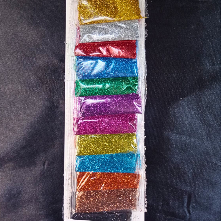 CARTELA DE GLITTER COM 12 CORES