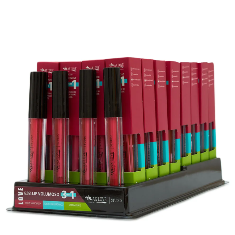 LIP GLOSS VOLUMOSO 3 EM 1 COR 301 BOX COM 32 UN