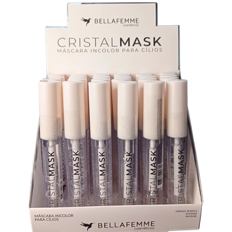 MÁSCARA DE CÍLIOS INCOLOR CRISTAL MASK 3,5ML BELLA FEMME BOX COM 24 UN