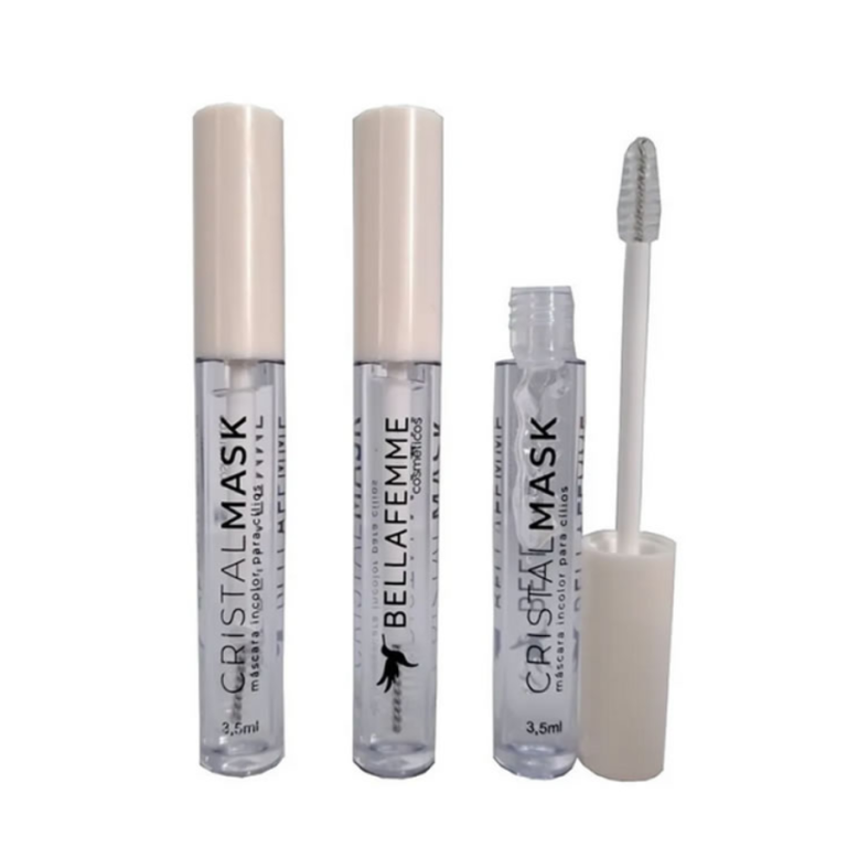 MÁSCARA DE CÍLIOS INCOLOR CRISTAL MASK 3,5ML BELLA FEMME BOX COM 24 UN