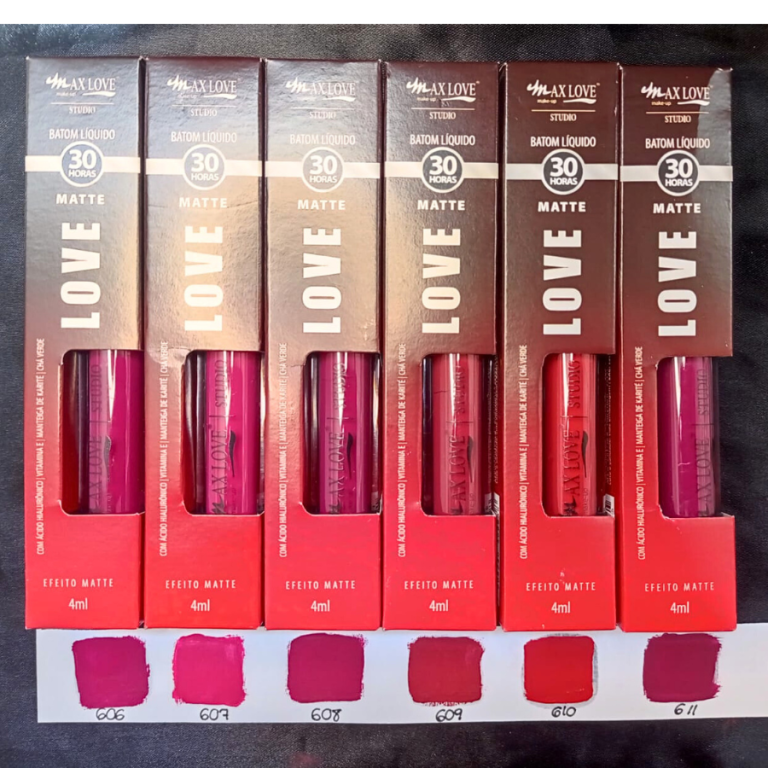 BATOM LÍQUIDO MATTE 30 HORAS MAX LOVE 606 AO 611 BOX COM 48 UN