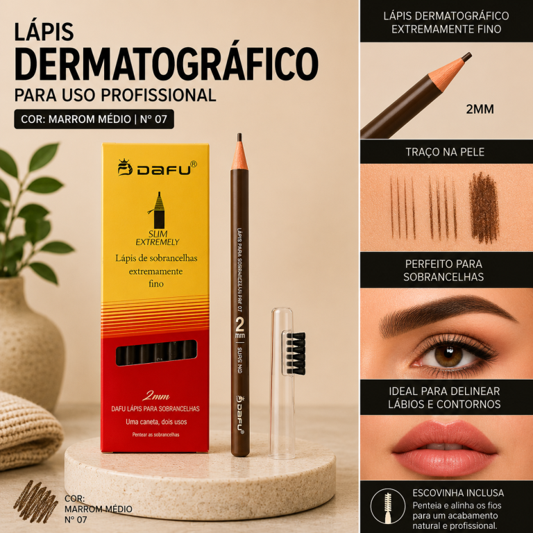 LÁPIS DERMATOGRÁFICO EXTREMAMENTE FINO 2MM CASTANHO MÉDIO DAFU