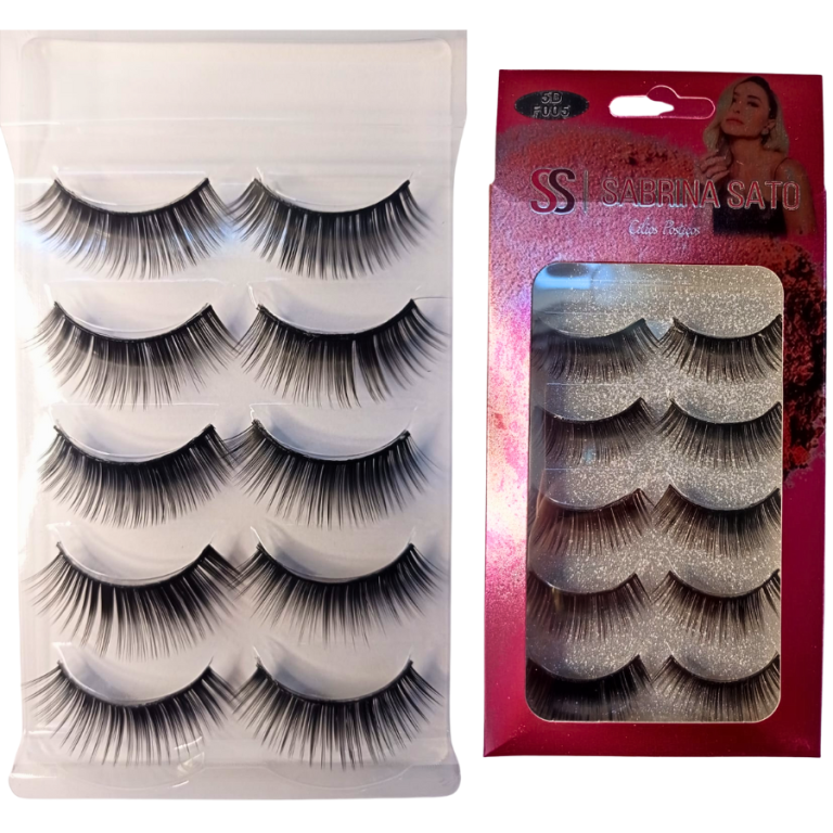 CARTELA CÍLIOS POSTIÇOS 5D 5 PARES SABRINA SATO