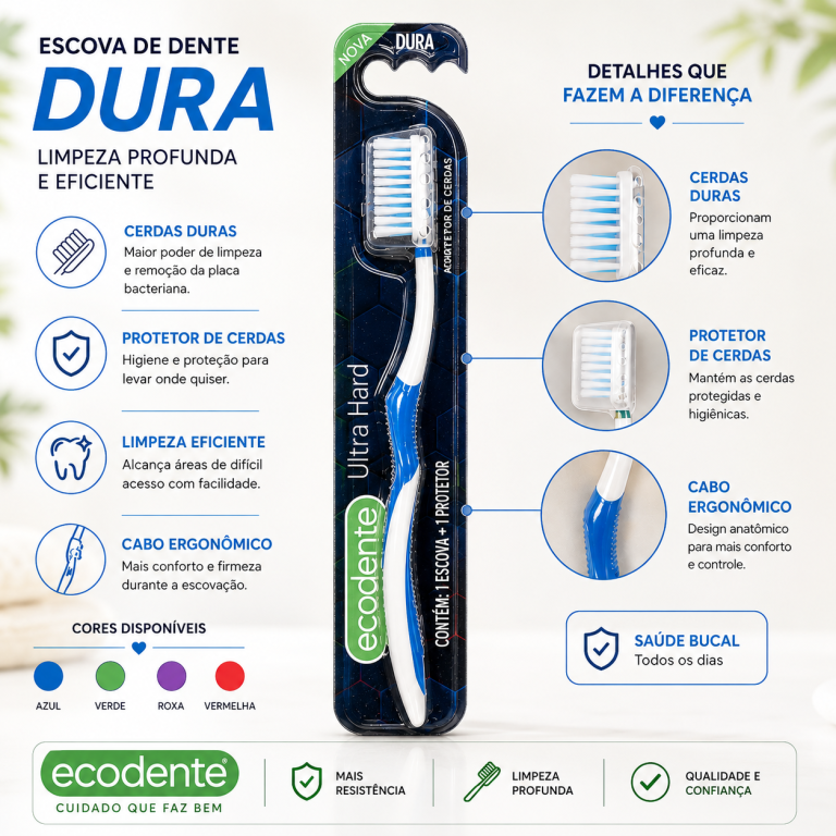 ESCOVA DE DENTE ECODENTE DURA