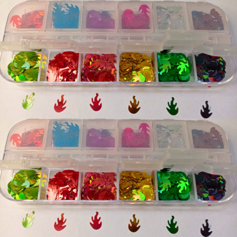 ENFEITE DE UNHA LANTEJOULAS FOGUINHO MEY COM 12 UN