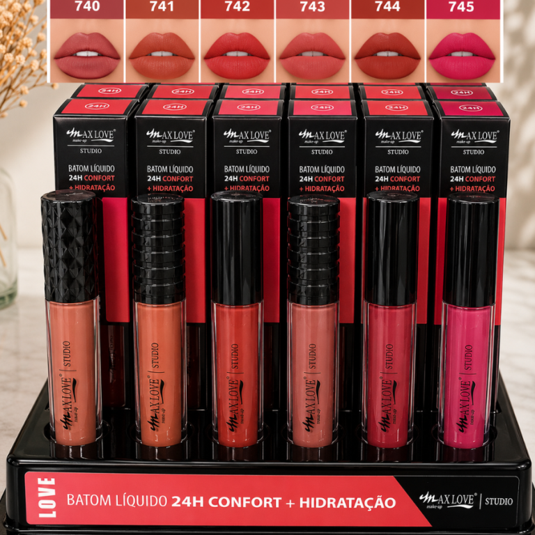 BATOM LÍQUIDO CONFORT 24 HORAS COR 740 AO 745 MAX LOVE BOX COM 48 UN