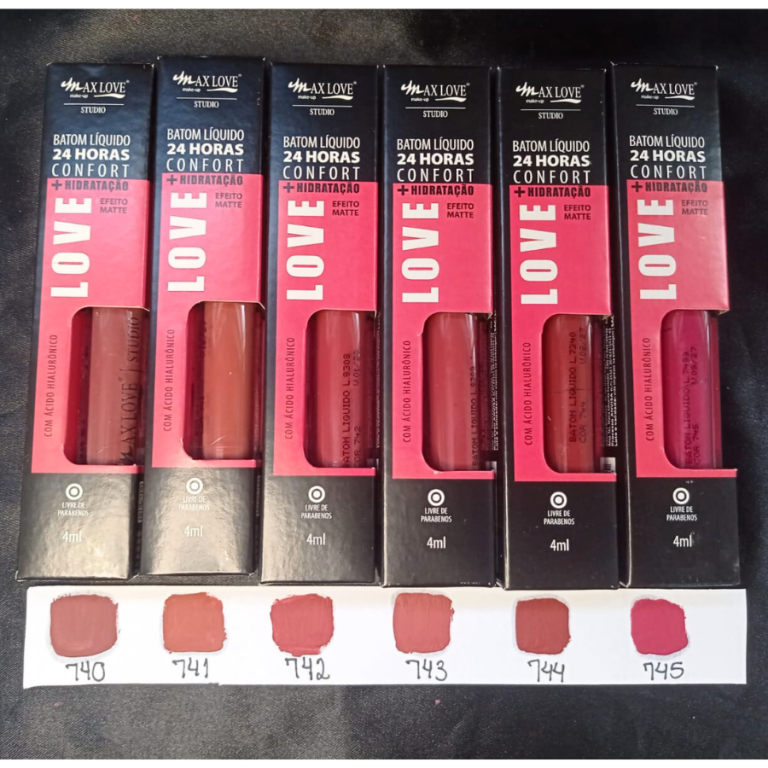 BATOM LÍQUIDO CONFORT 24 HORAS COR 740 AO 745 MAX LOVE BOX COM 48 UN