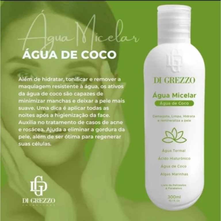 ÁGUA MICELAR INTELIGENTE MICELAS DE ÁGUA DE COCO DI GREZZO 300ML