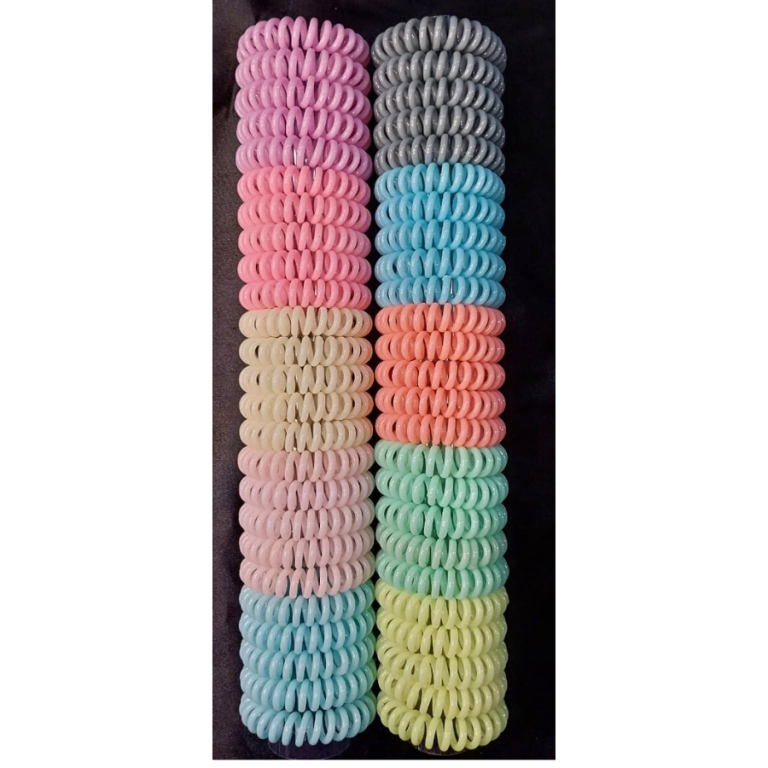 PACOTE ELÁSTICO FIO DE TELEFONE COLORIDO COM 50 UN