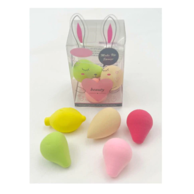 ESPONJAS MINI FRUTINHAS PARA MAQUIAGEM KIT COM 5 UN